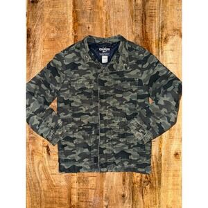 OshKosh B'gosh Boys Camo Field Jacket Green Camouflage Utility Coat Size 8